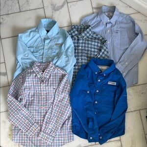 Vineyard Vines Kids Button Down Shirts - Blue, Light Blue, Plaid